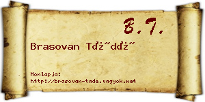 Brasovan Tádé névjegykártya